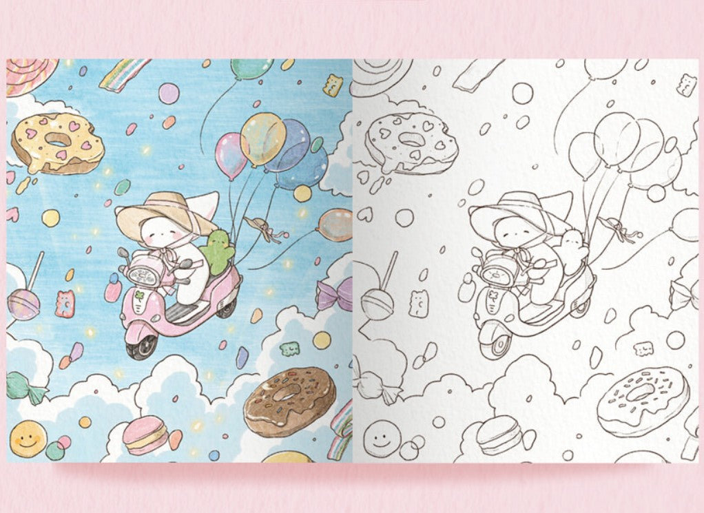 Fennec fox sogumi's travel Coloring Book