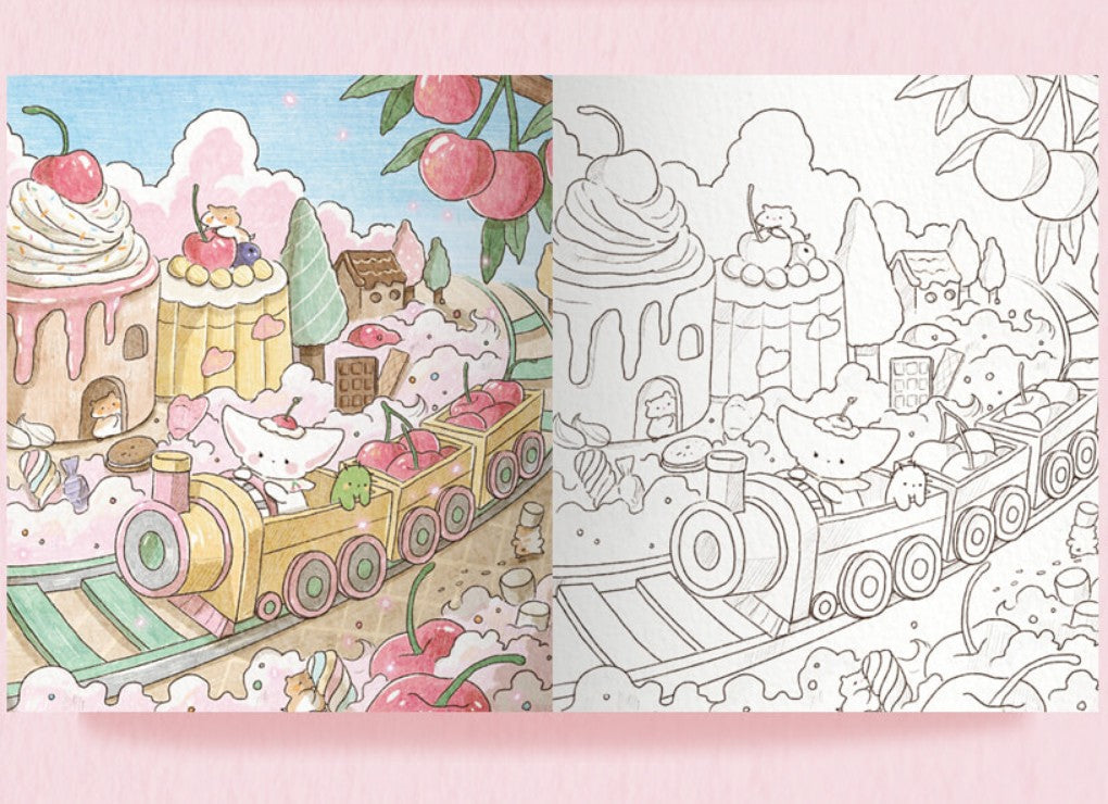Fennec fox sogumi's travel Coloring Book