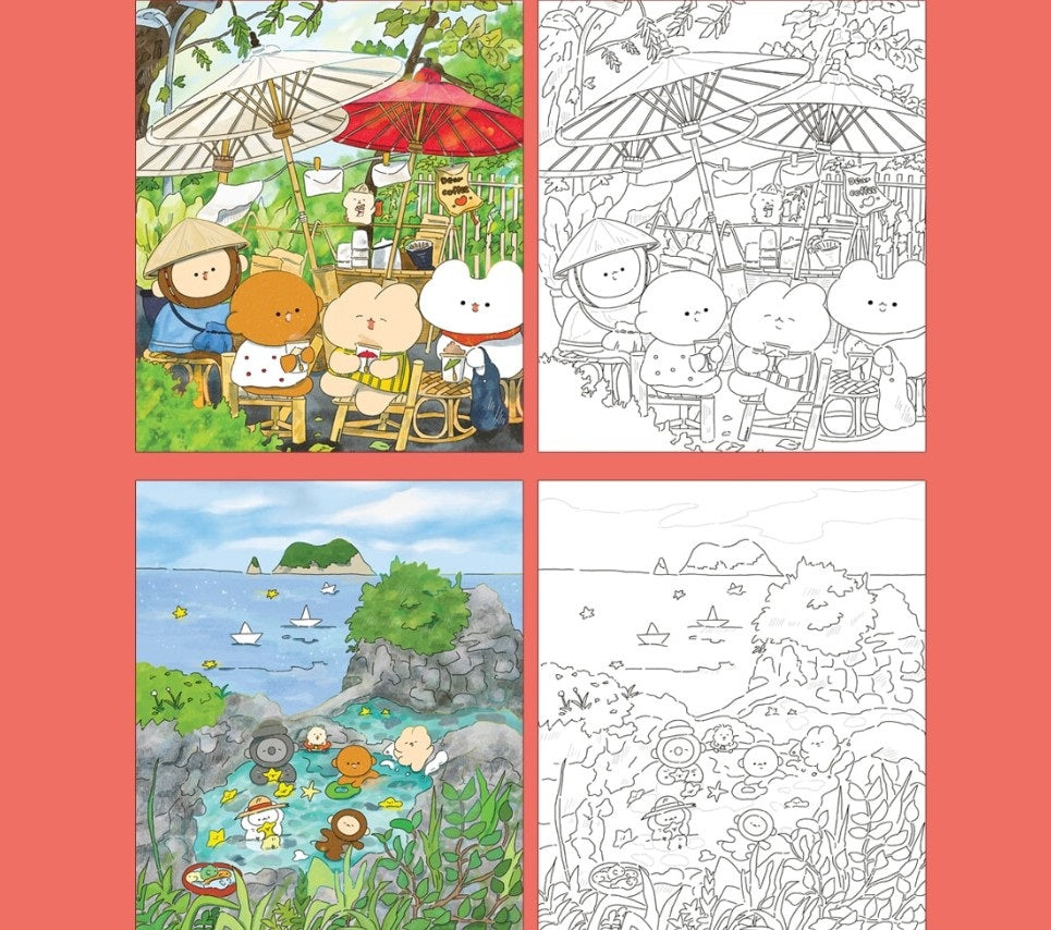 Warm travel coloring book