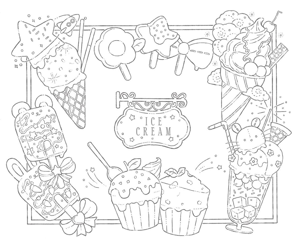 Midnight Tea Party of Stuffed Animals Coloring book by Pochi