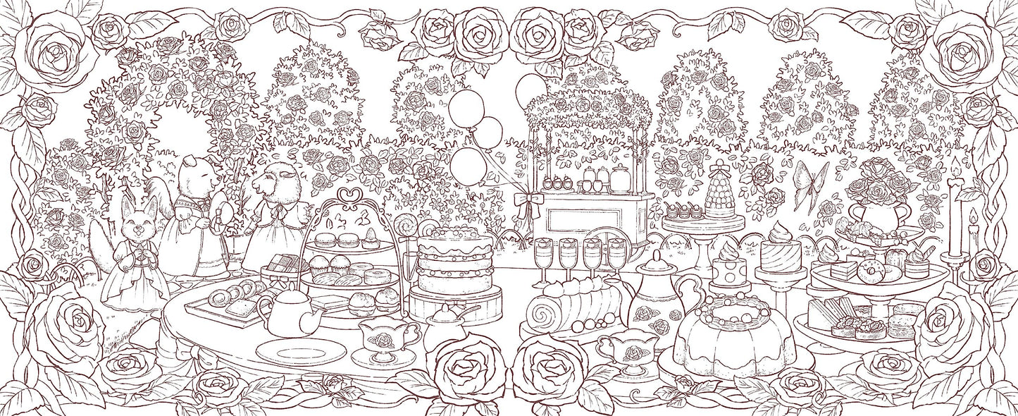 [COLORING] Nakayoshi Squirrel and the Residents of Antique Town Exciting Coloring Book by MONA (August 2023)