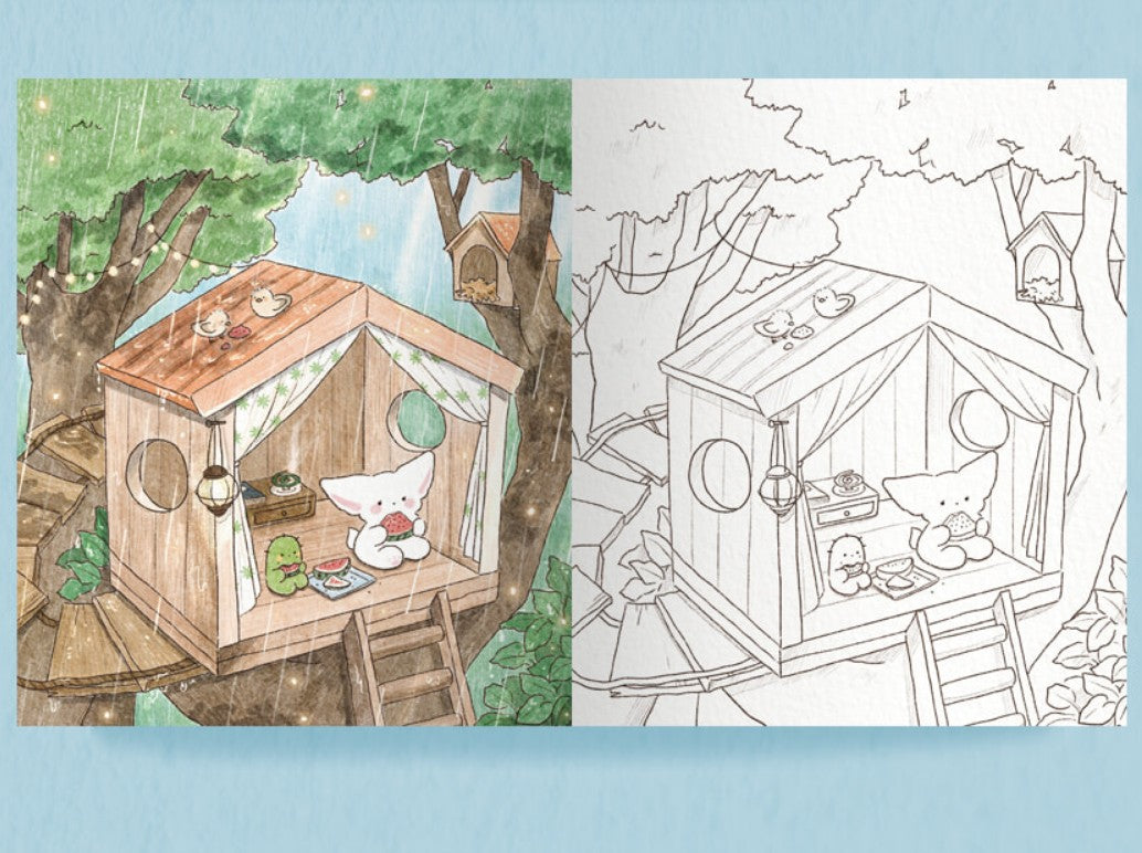 Fennec fox sogumi's travel Coloring Book