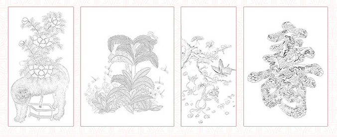 Korean Traditional Painting Coloring Book