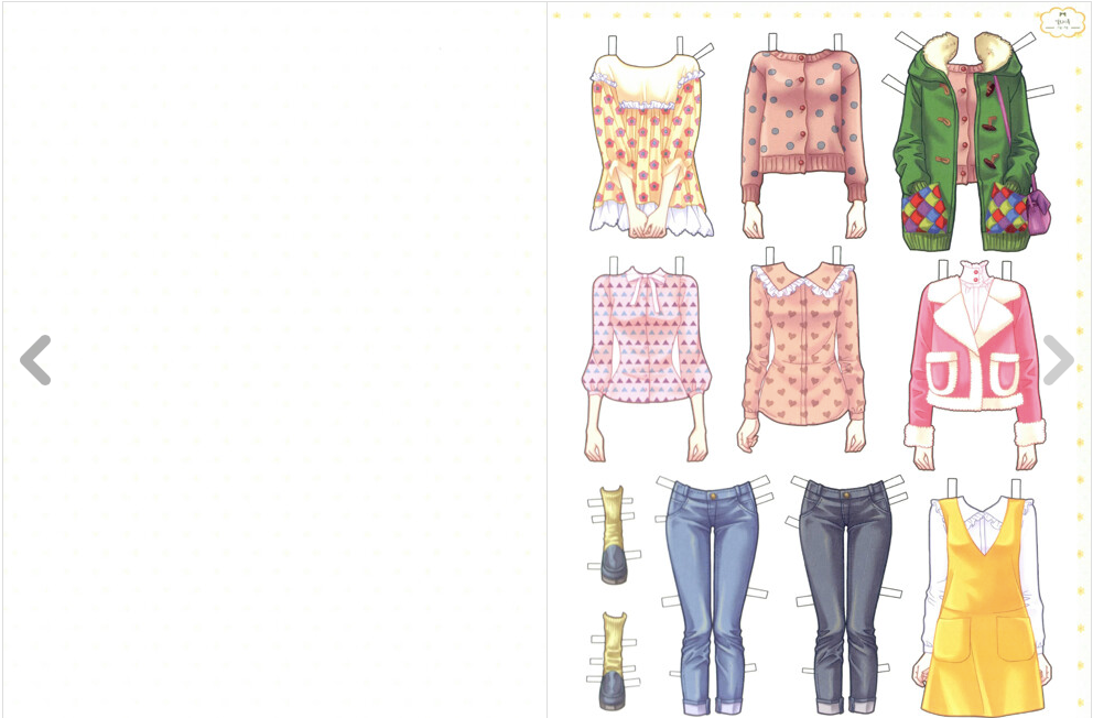 Girlish Fashion style coordination paper doll book