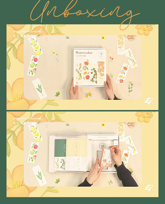 Cute mini watercolor painting set by Mia illust