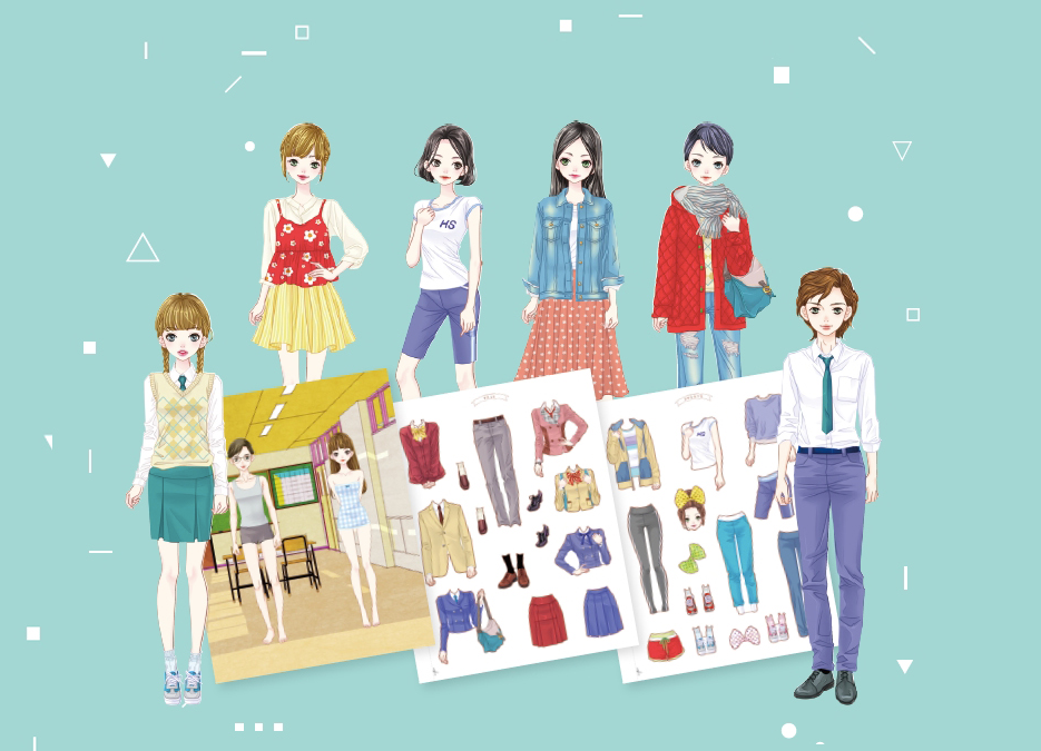 School look Fashion sticker book by Ahn Yeonji
