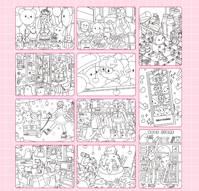 CHARIBO ART Coloring Postcard Book(2022)