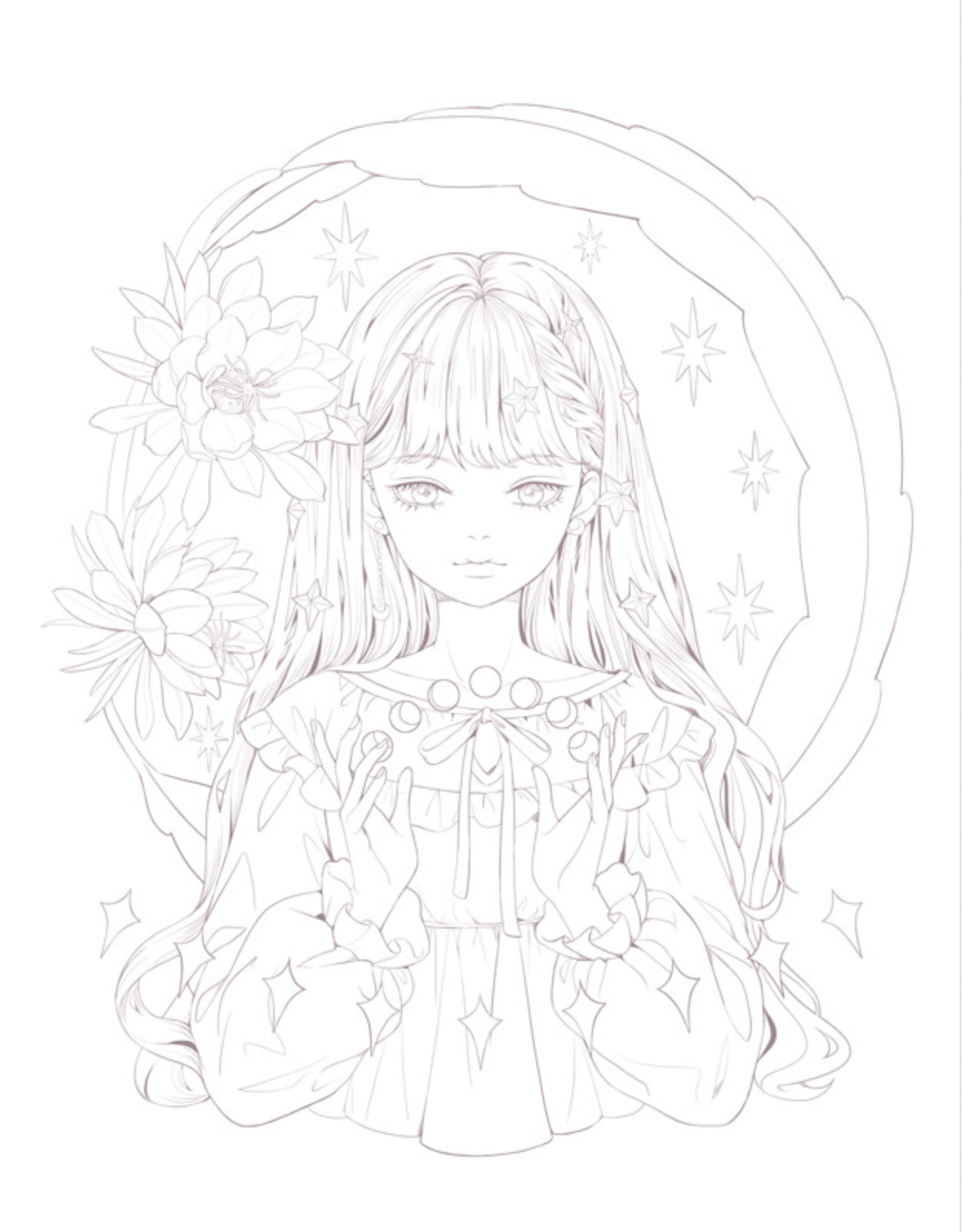 Flower and Girl Illustrations Coloring Book vol.3 by yeon yeon