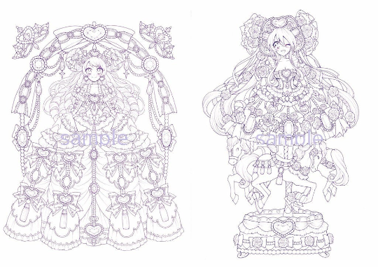 Dreaming Princess Coloring Book by nekohunsou