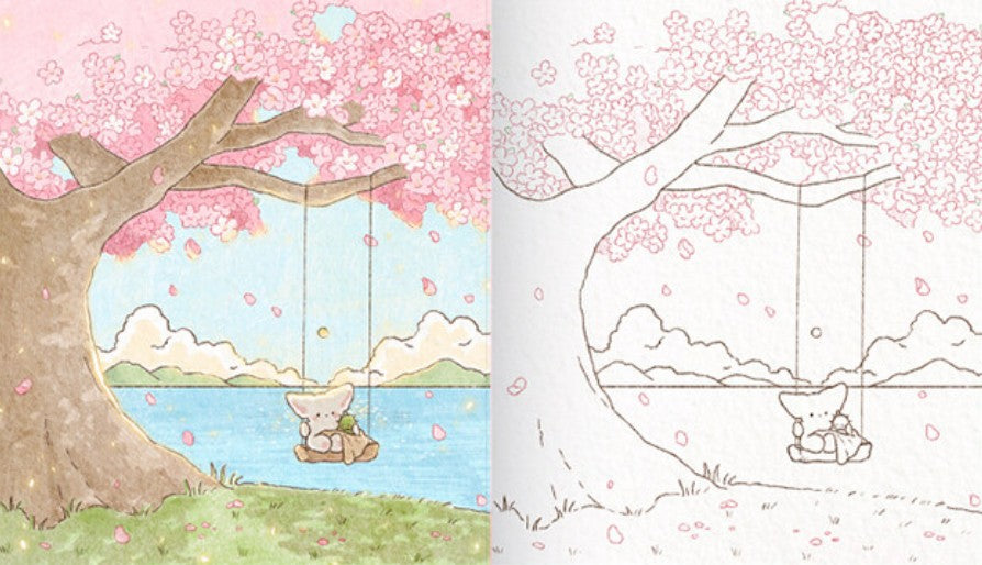Four seasons coloring book by sogumi