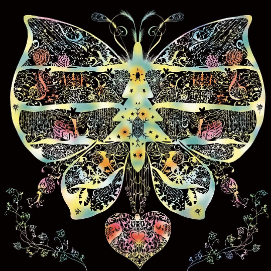 Beautiful fantasy garden of Aoyama Nika scratch art book