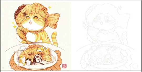 Dessert and Korean food coloring book by talbi