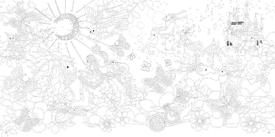 Flowers and Animals Paradise coloring book