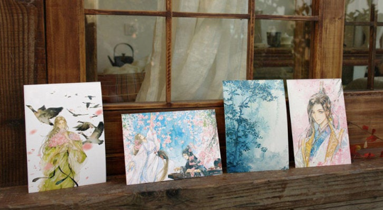 By the willow flowers & Juveniles - Chinese watercolor lesson book