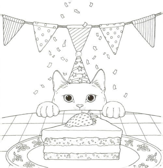 Cat Coloring Therapy Vol.2, Cat Coloring Book by Grace J