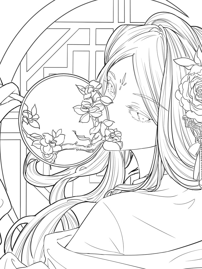 Allure: Beautiful ancient style line drawing tutorial and coloring