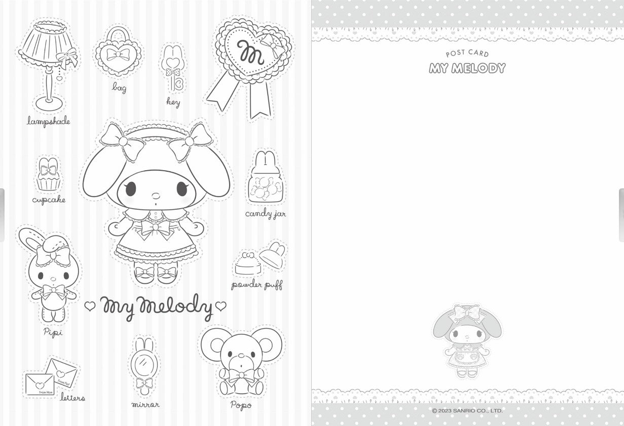 My Melody Post Card Coloring Book