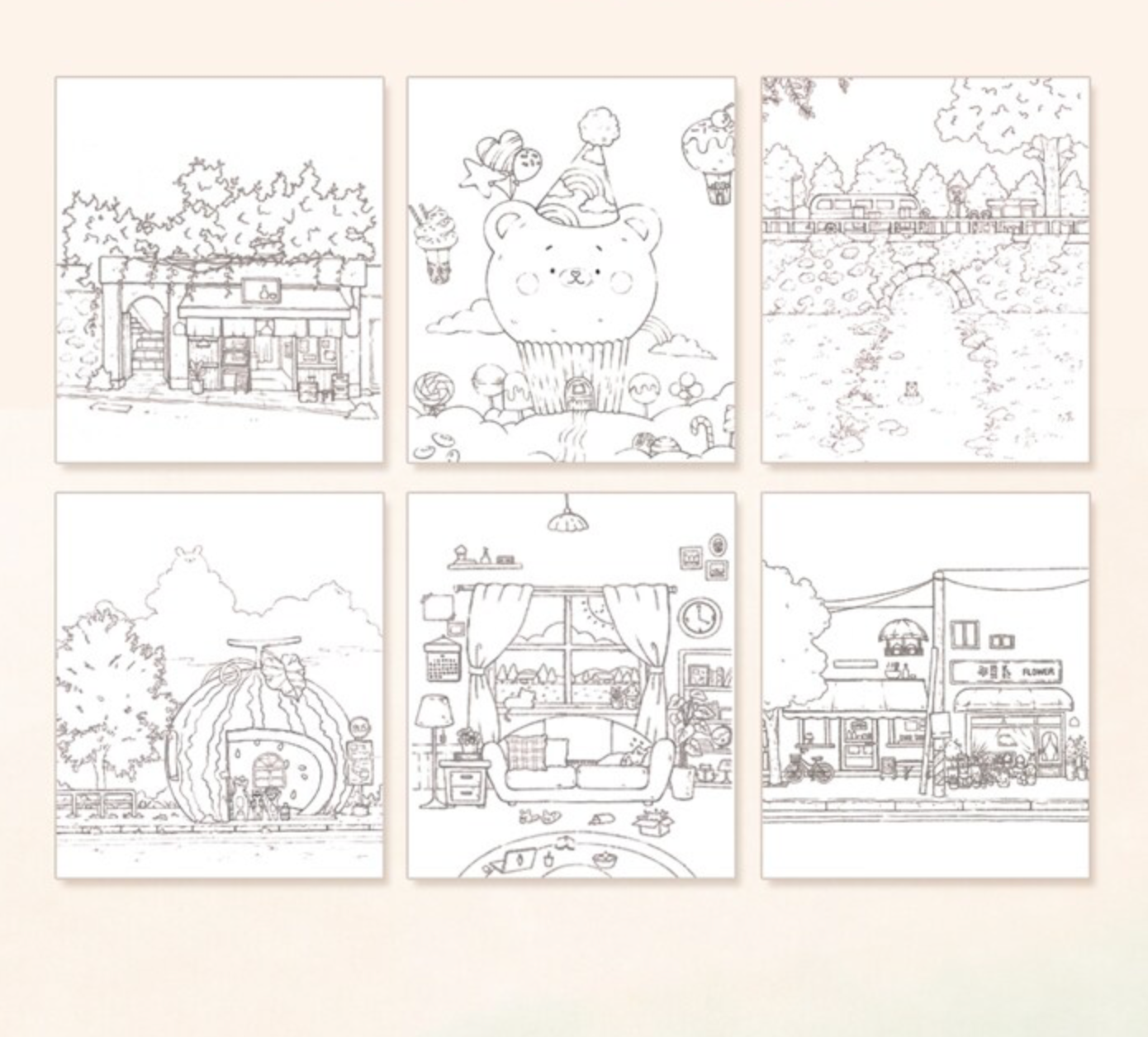 Dream Village Watercolor Coloring Book by ttaeng_ran