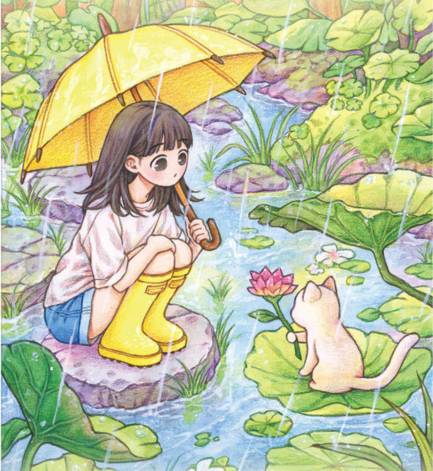 Rowon's Illustration Cat and Girl Coloring book Vol.2 by Rowon