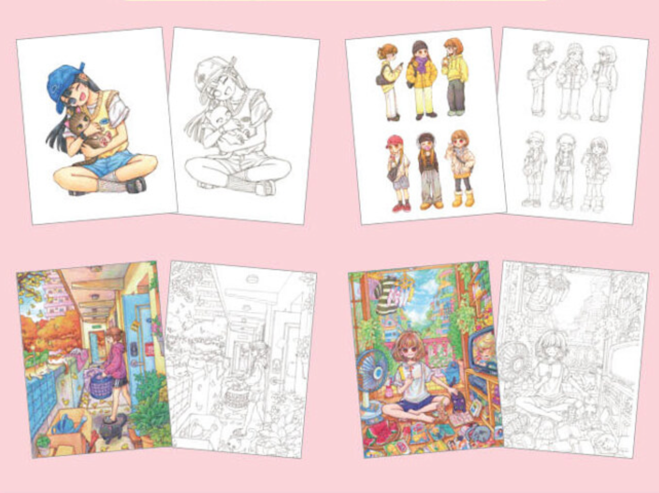 Rowon's Illustration Cat and Girl Coloring book Vol.2 by Rowon