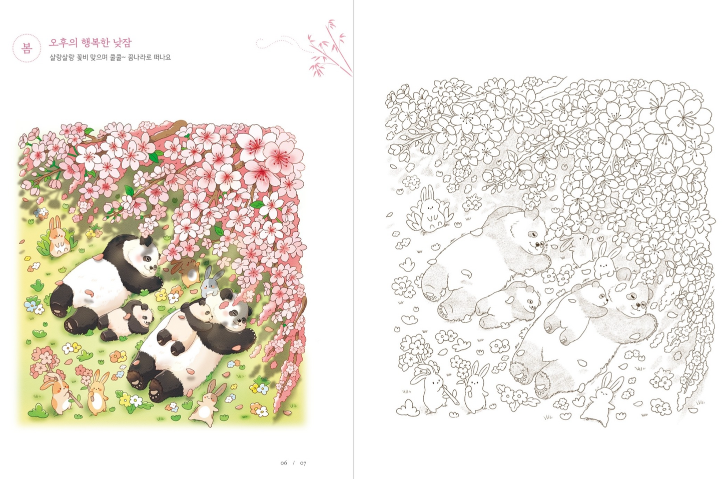 The Four Seasons of the Panda Family Coloring Book