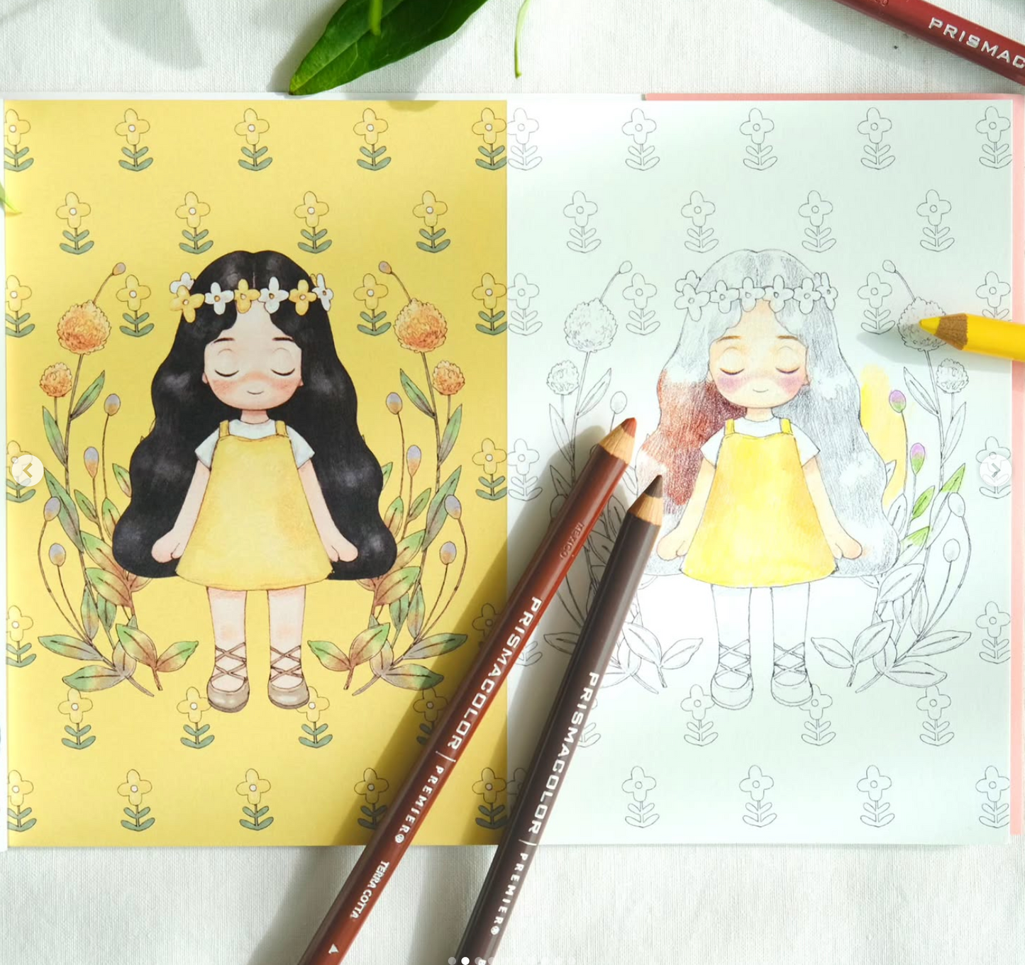 [Pre-order closed] [Korean] Little Forest Girl's Coloring Postcard Book by Aeppol