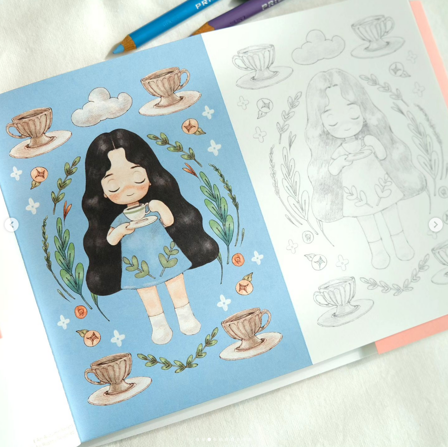 [Pre-order closed] [Korean] Little Forest Girl's Coloring Postcard Book by Aeppol