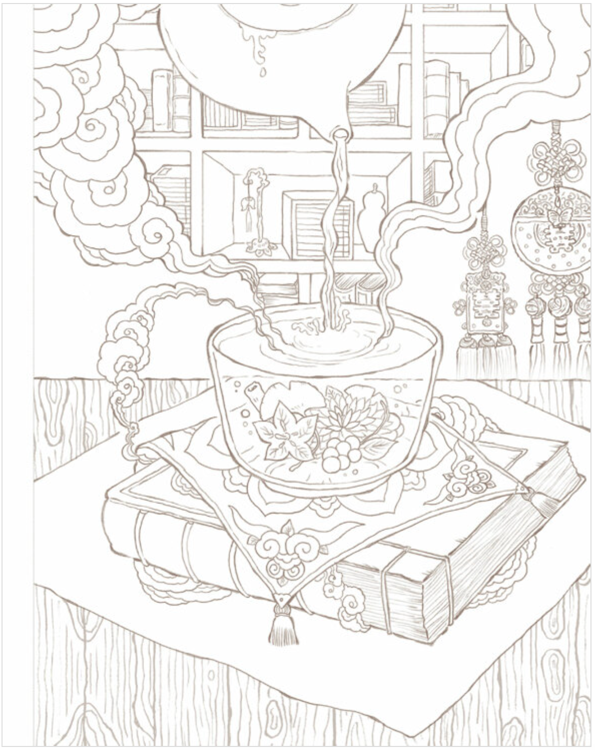 Tea and Fairy tale Coloring Book by gomgome