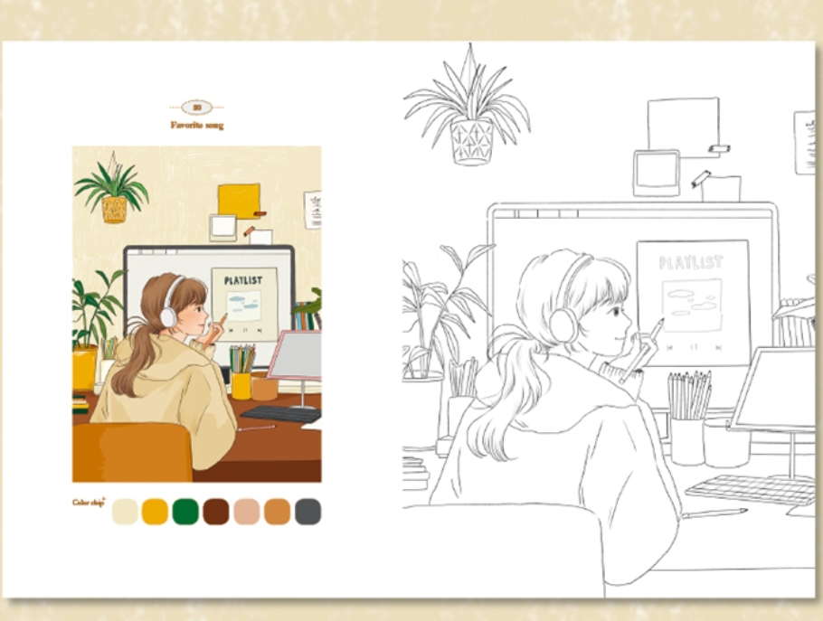 Si Hyun's picturesque day Coloring Book by Si Hyun