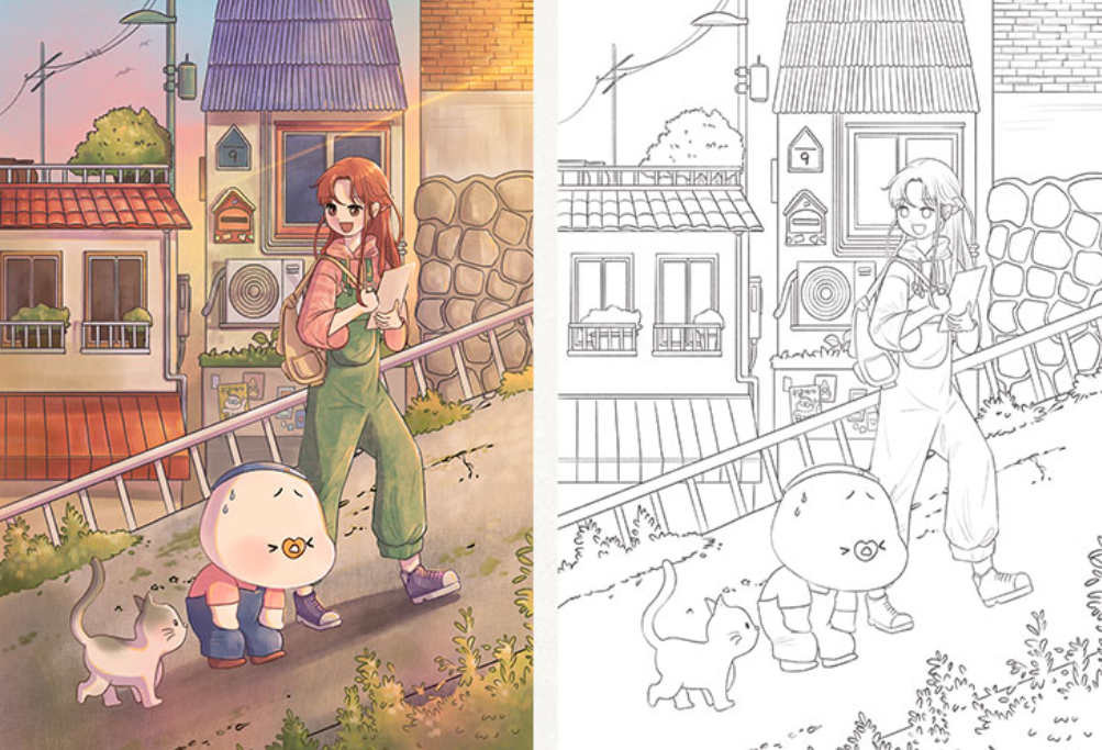 Romantic Campus Coloring Book