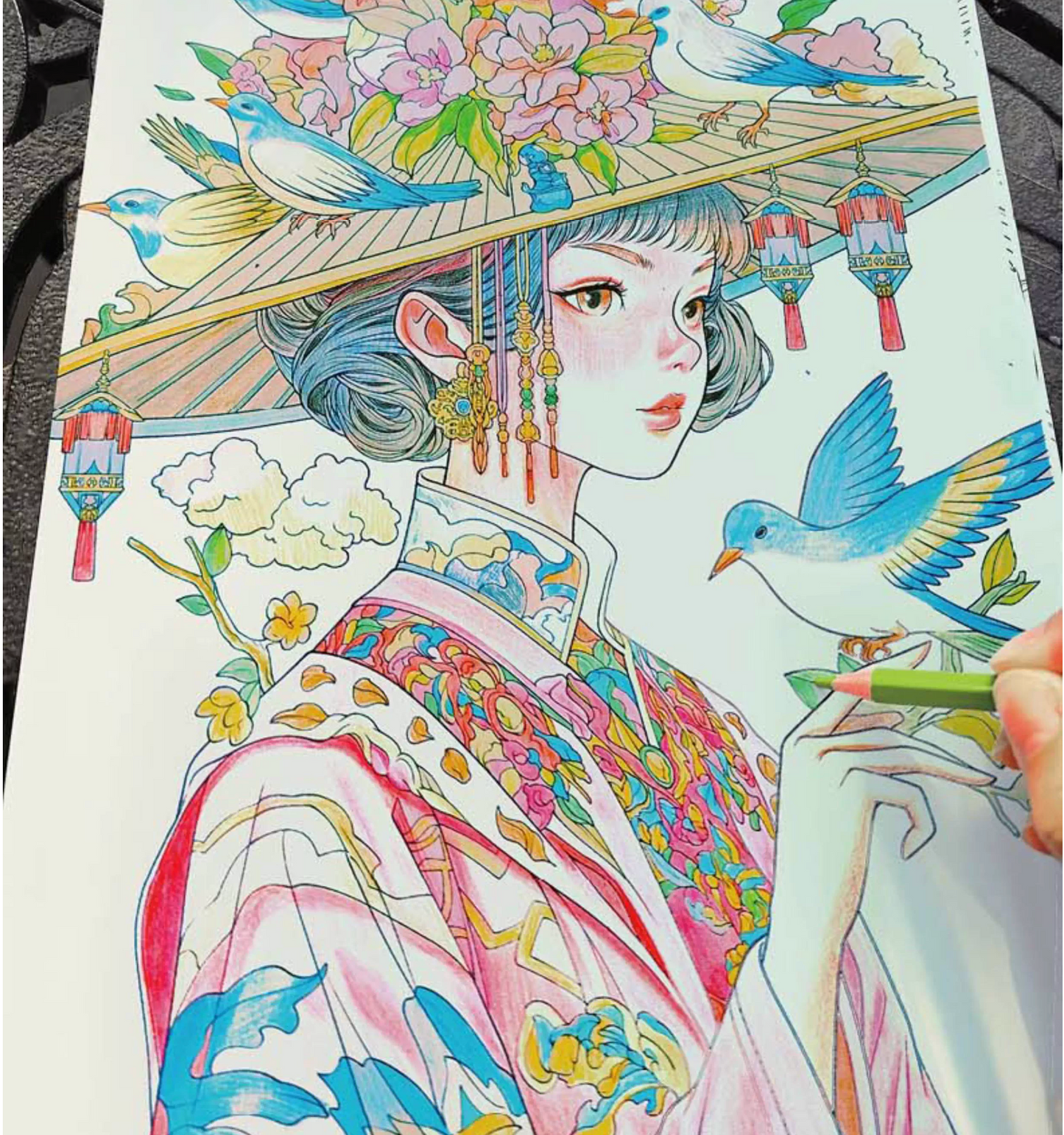 Author Mioyo Coloring Book : Southern Branches in Full Bloom, Ancient Coloring book