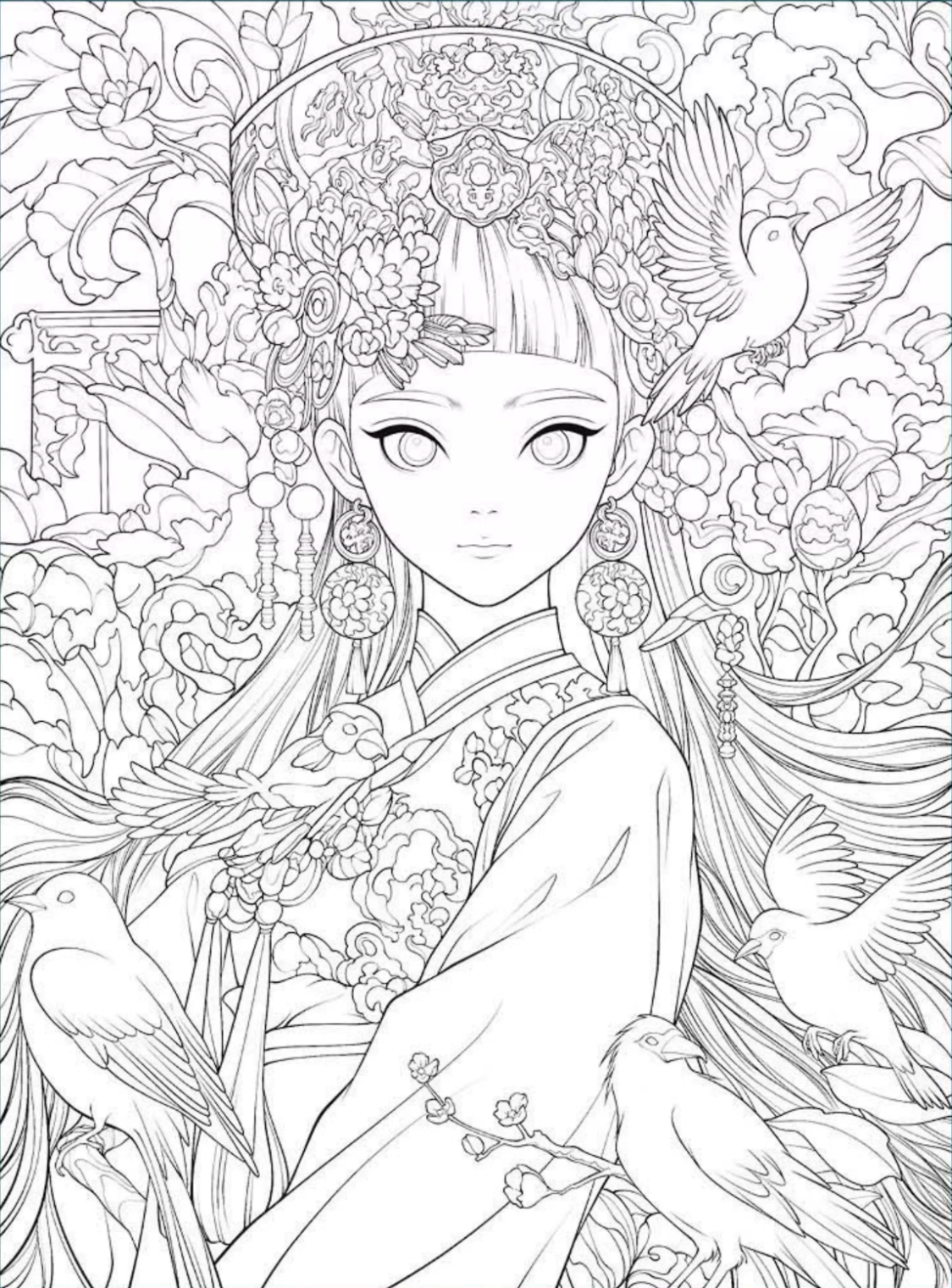 Author Mioyo Coloring Book : Southern Branches in Full Bloom, Ancient Coloring book