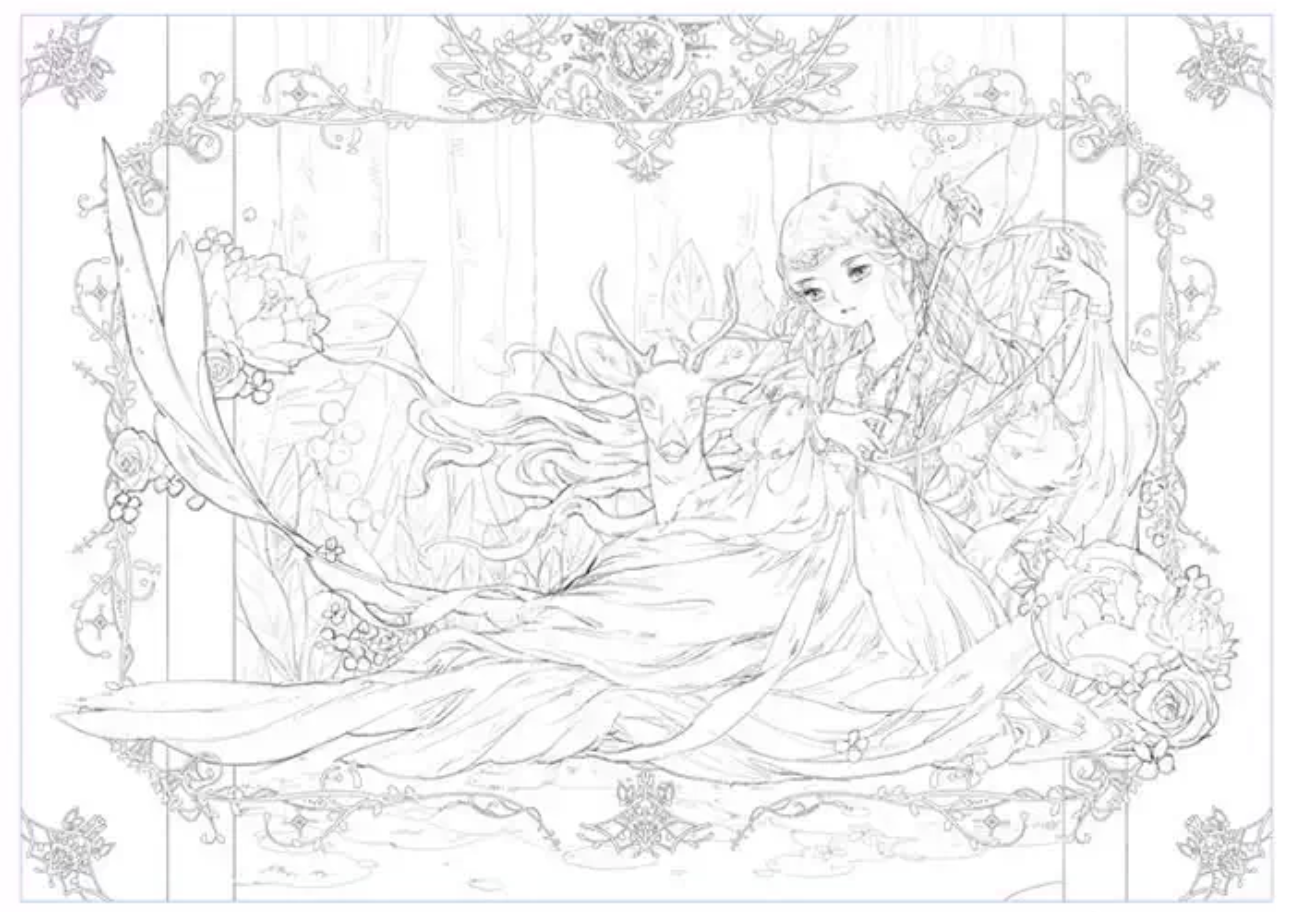 Weaving Star white picture collection Coloring Book : Ancient Beauty Coloring book