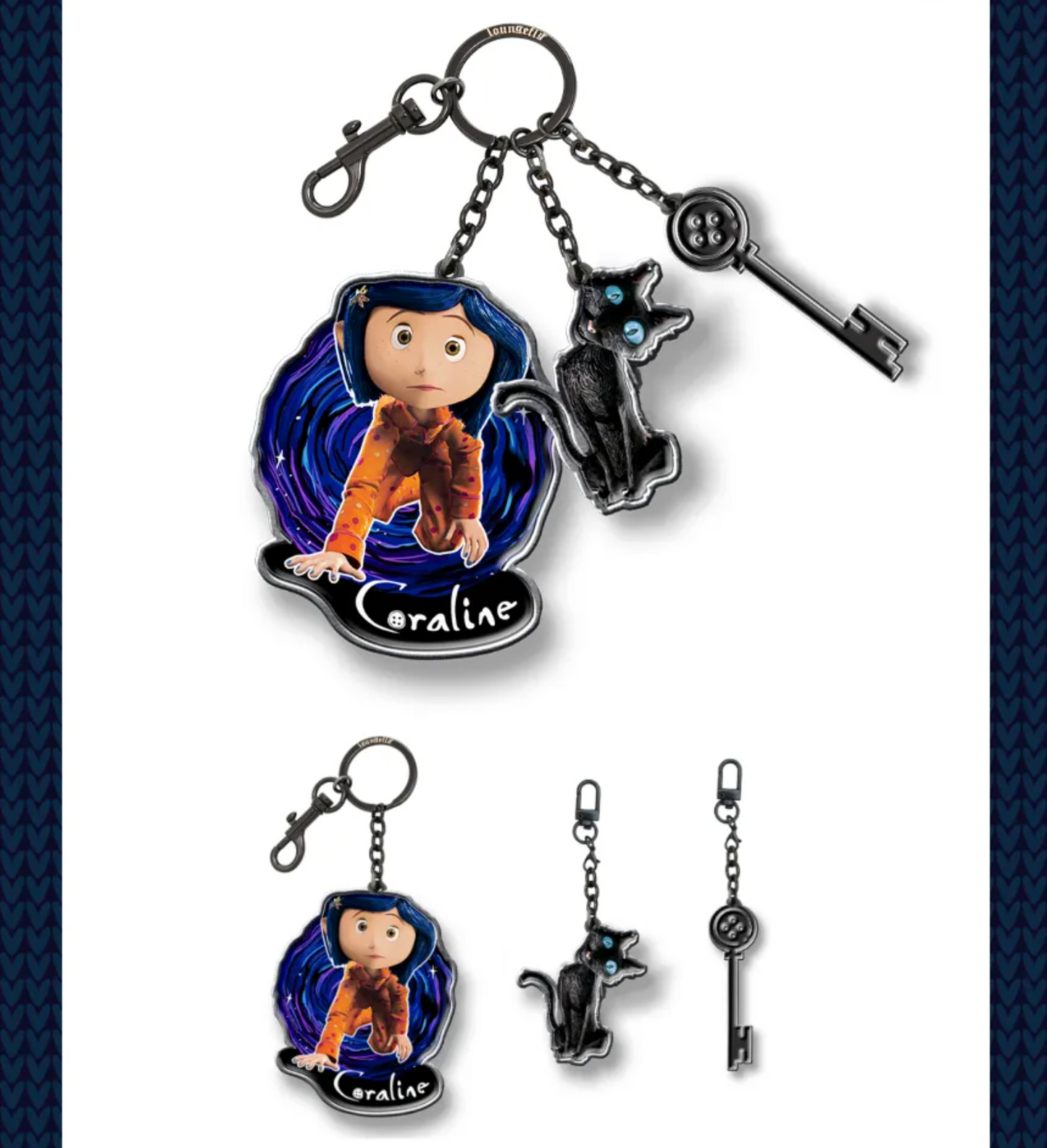 Coraline : Metal Keyring SET