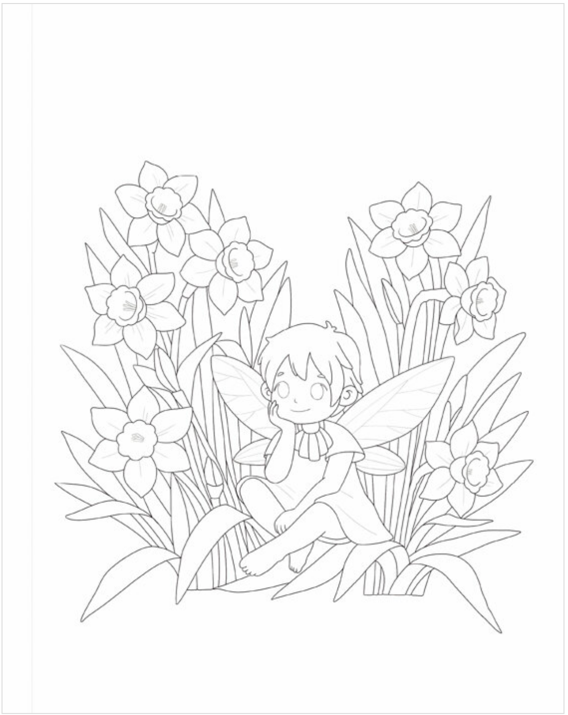 Flower and Fruit Garden Fairy Coloring Book by Mia