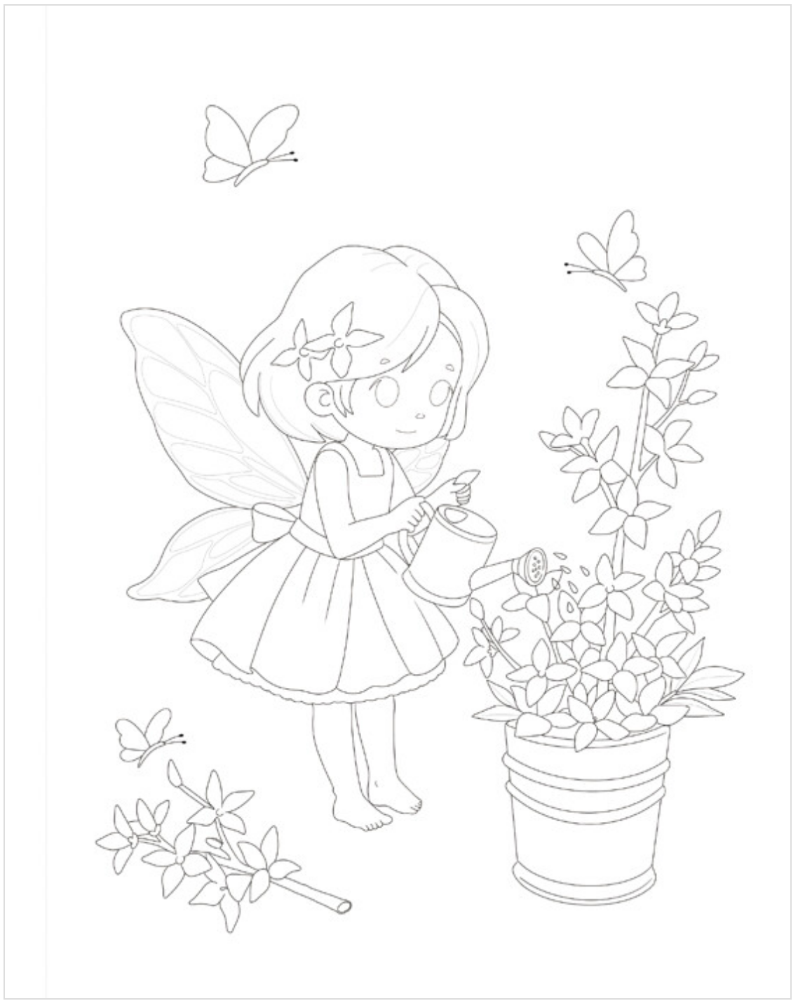 Flower and Fruit Garden Fairy Coloring Book by Mia