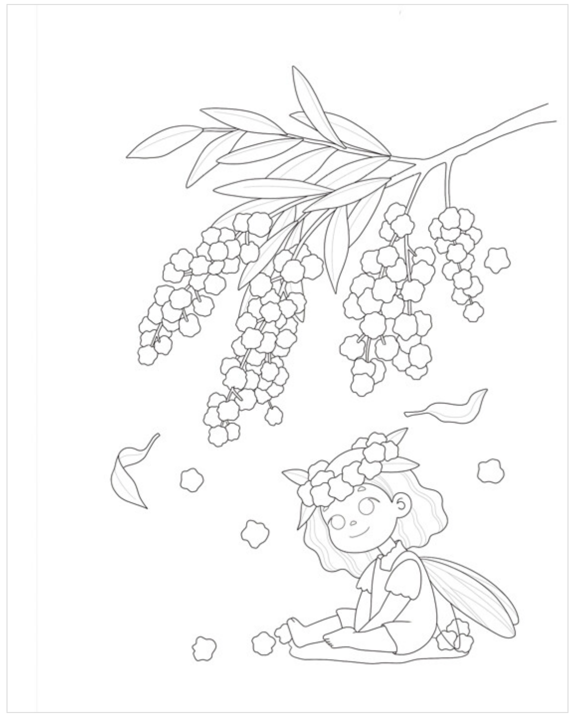 Flower and Fruit Garden Fairy Coloring Book by Mia