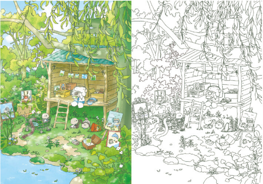 Strange Travel Agency : Four Seasons Forest Coloring Book by somdoo