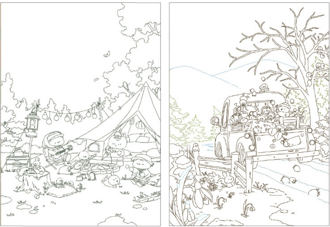 Strange Travel Agency : Four Seasons Forest Coloring Book by somdoo