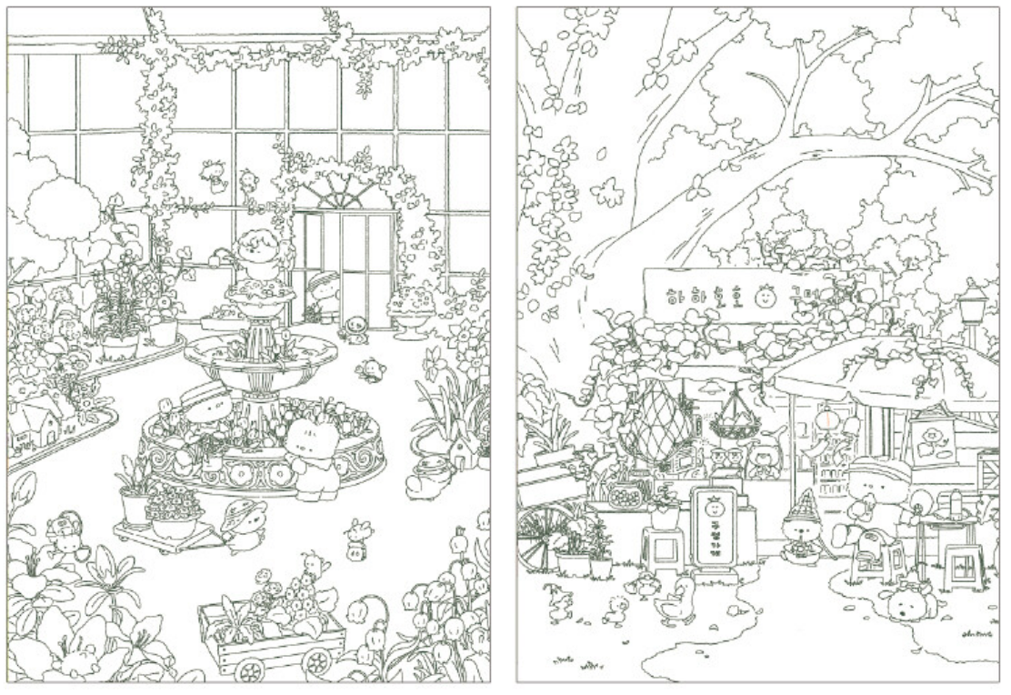 Strange Travel Agency : Four Seasons Forest Coloring Book by somdoo