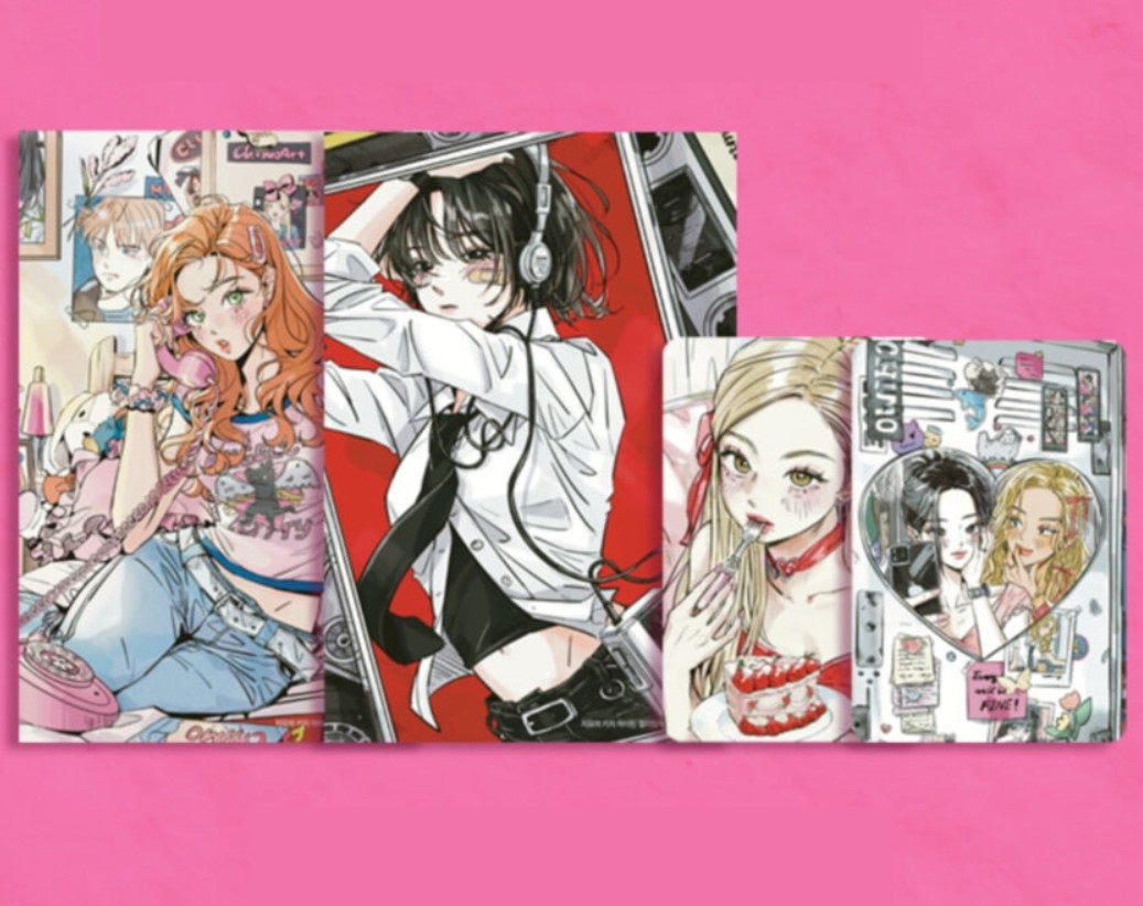 Kitsch High Teen Coloring Book with 2 Postcard + 2 Photo Card