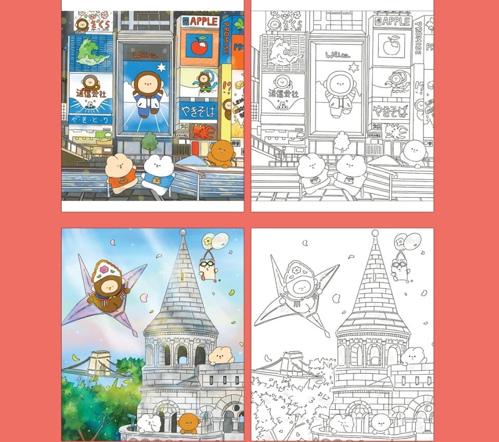 Warm travel coloring book