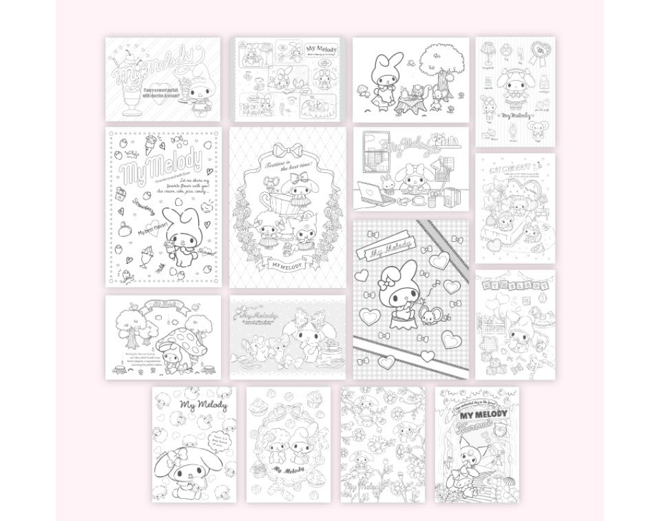 My Melody Post Card Coloring Book