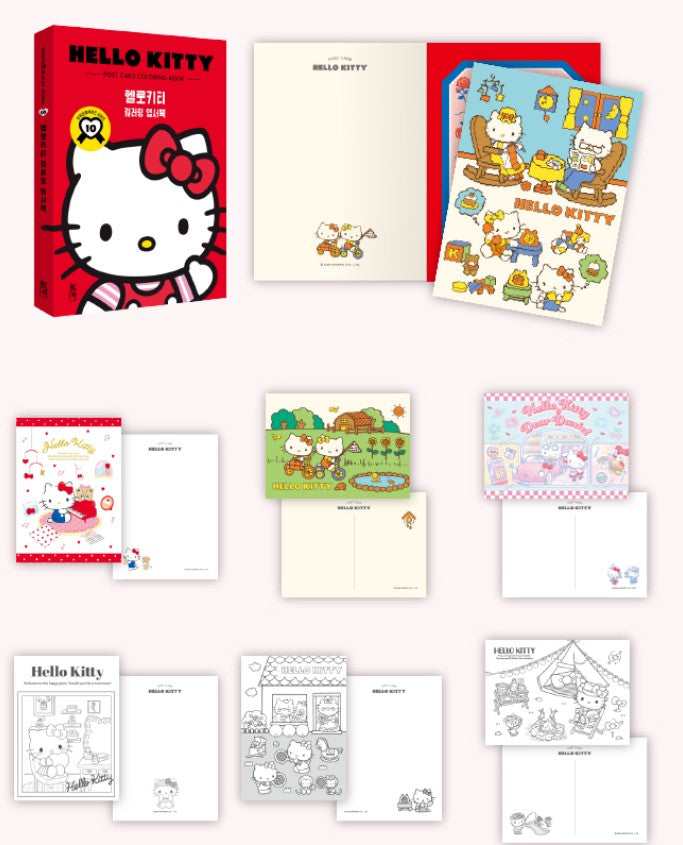 Hello Kitty Sticker Coloring Post Book