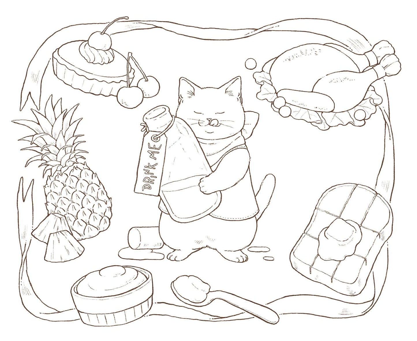 Alice and Dinah's Adventures in Wonderland by mirin (TOKIMEKU Coloring Book Series, Japanese)