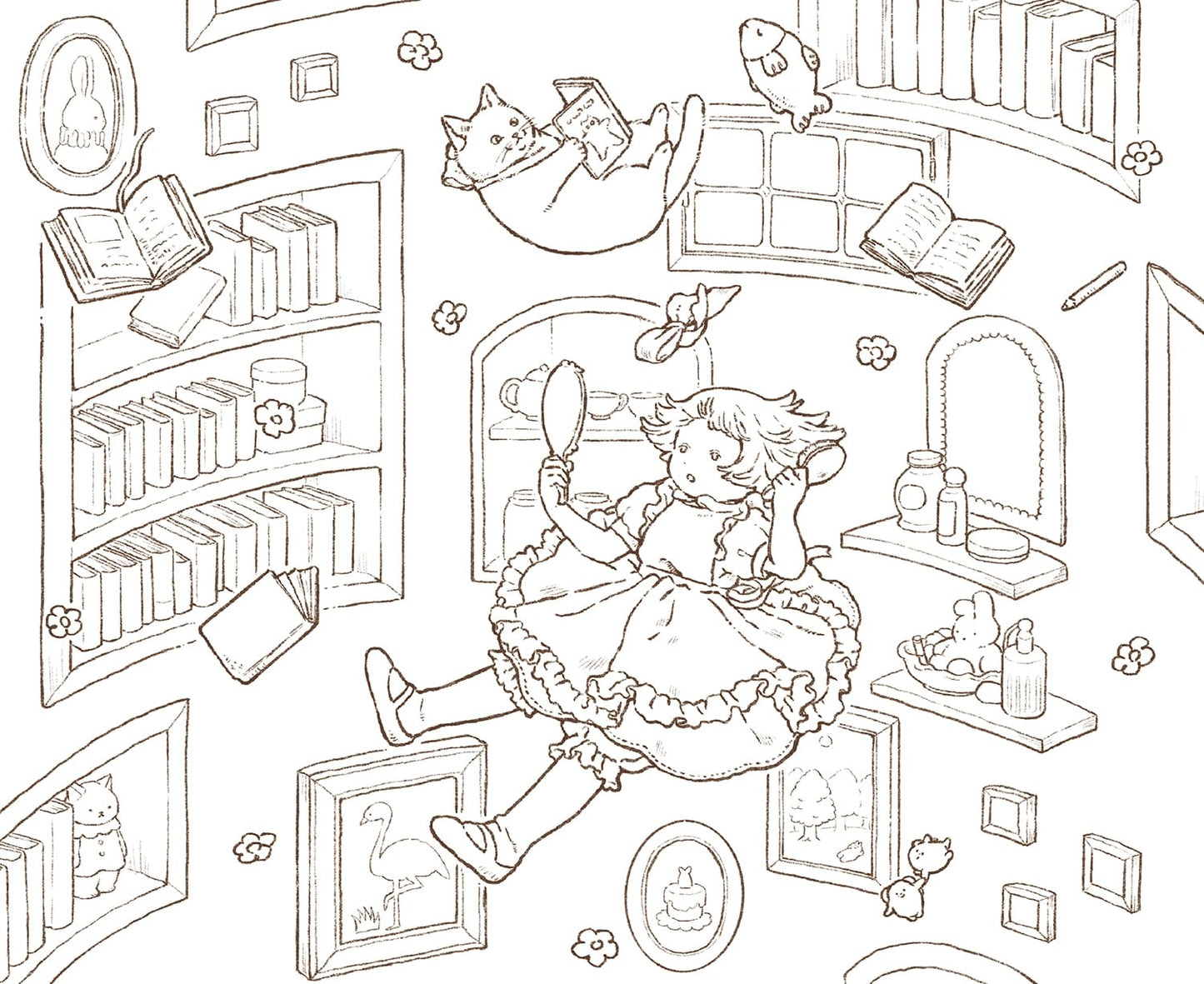 Alice and Dinah's Adventures in Wonderland by mirin (TOKIMEKU Coloring Book Series, Japanese)