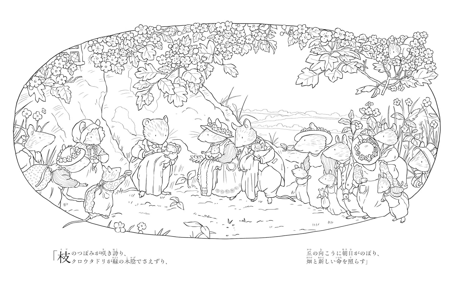 Brambly Hedge NATURE Colouring Book By Jill Barklem  : Japanese Version Coloring Book