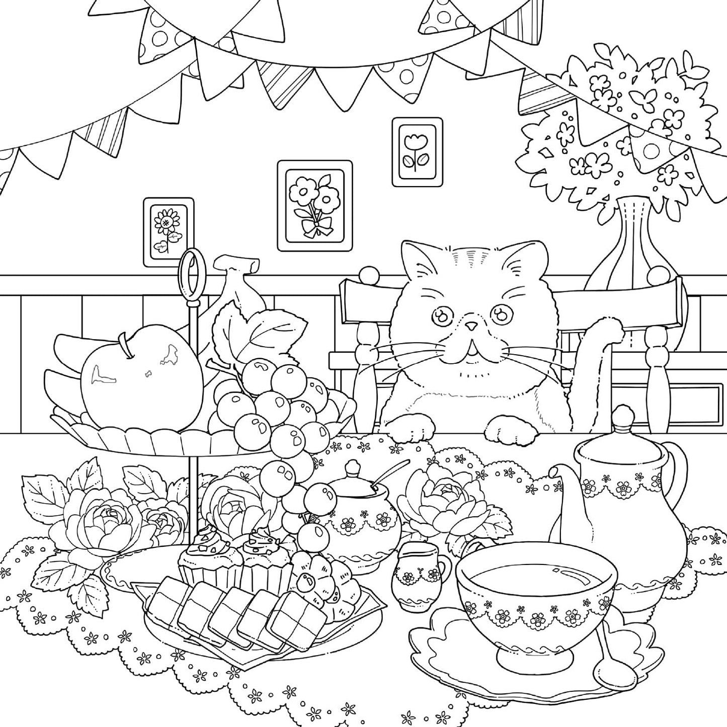 Looking for the Bell of Happiness Coloring Book(Japanese) by Najio, Cat Coloring book