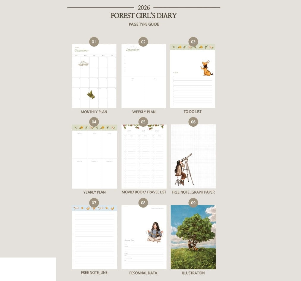 [pre-order][Tumblbug] 2026 Forest Girls Diary & Calendar by Aeppol