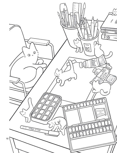 Sparkling Daily Life Coloring Book by seul.grim : Time to Color Your Favorite Day with Your Cat
